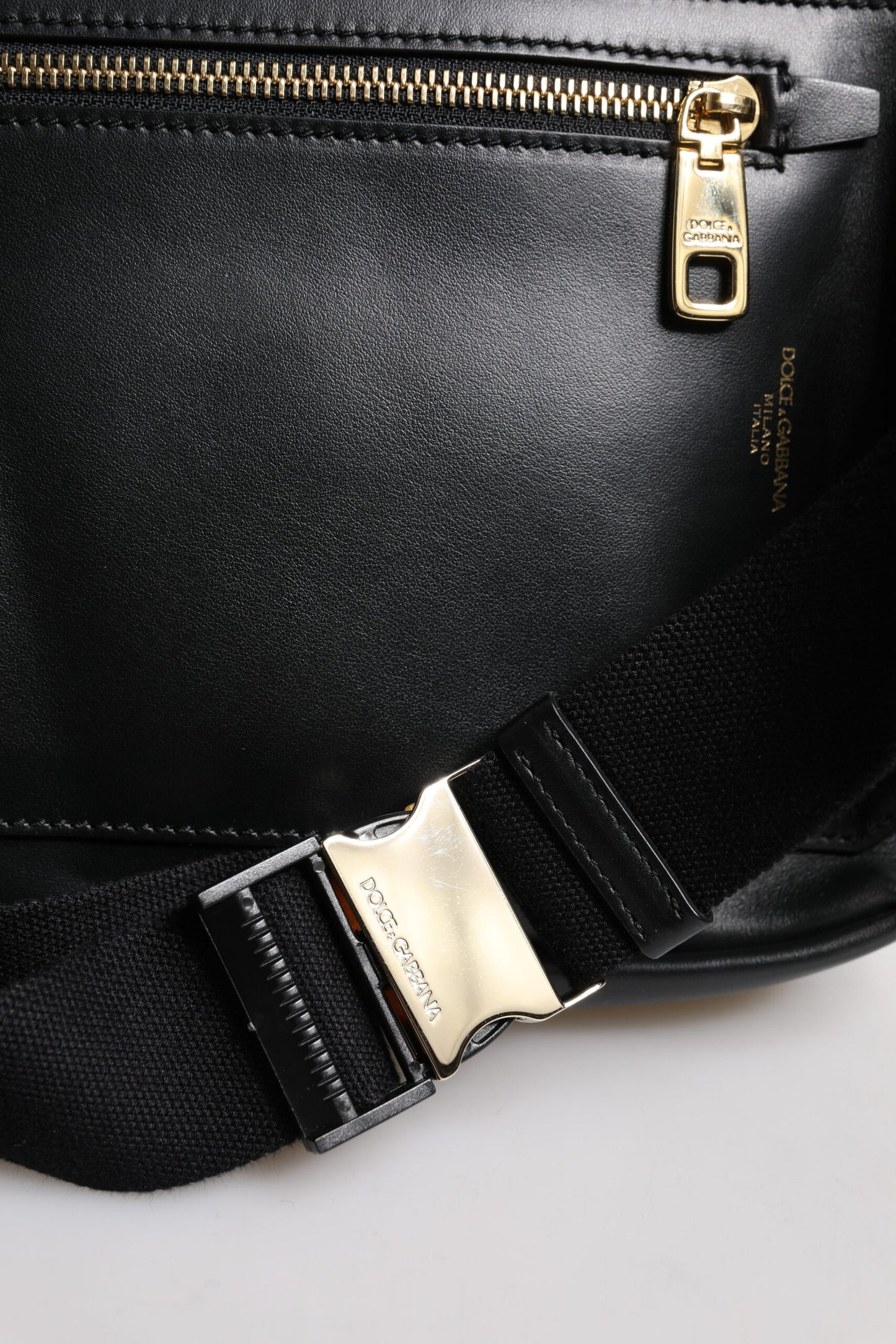 Dolce & Gabbana Black Logo Leather Belt Waist Shoulder Men Crossbody Bag