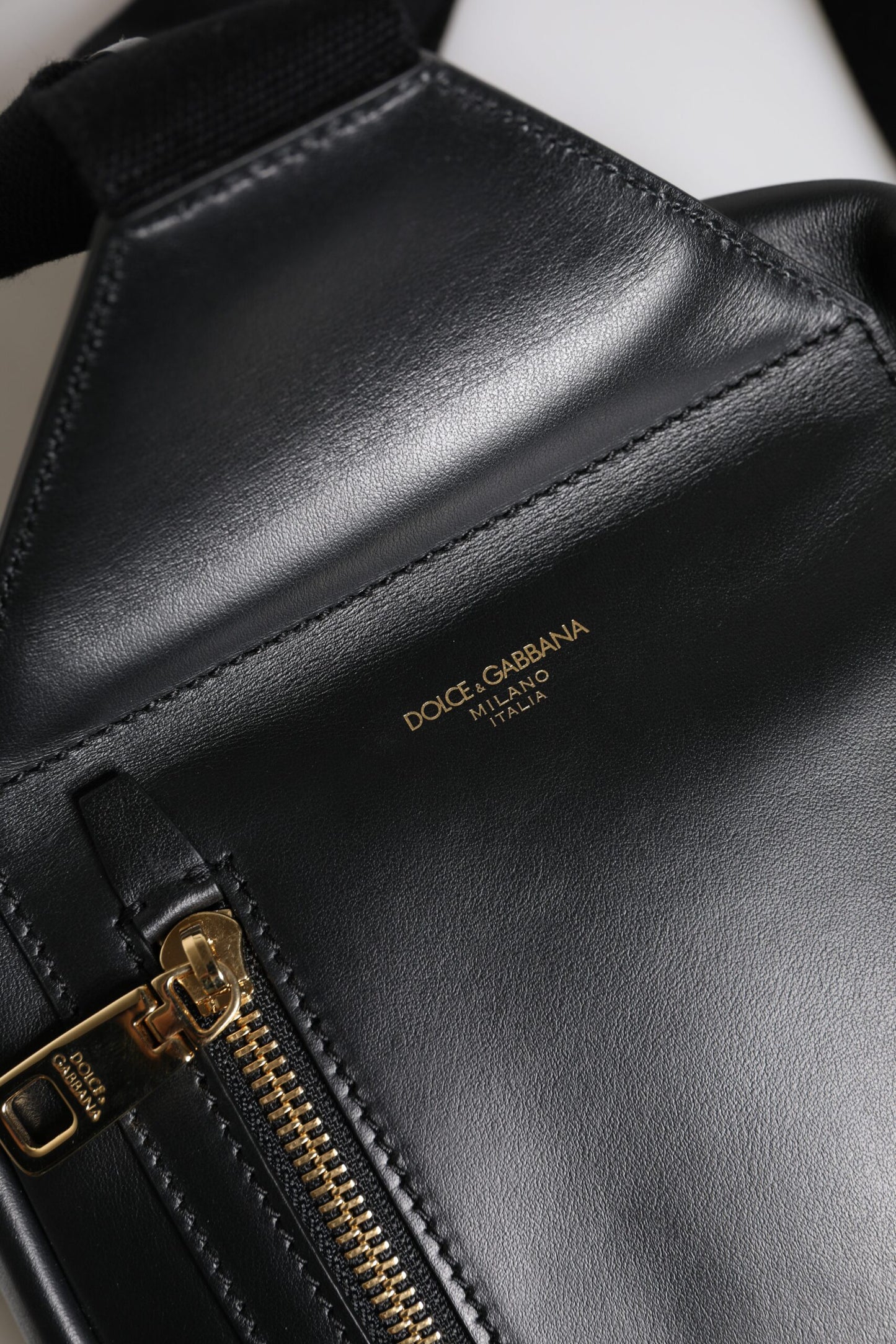 Dolce & Gabbana Black Logo Leather Belt Waist Shoulder Men Crossbody Bag