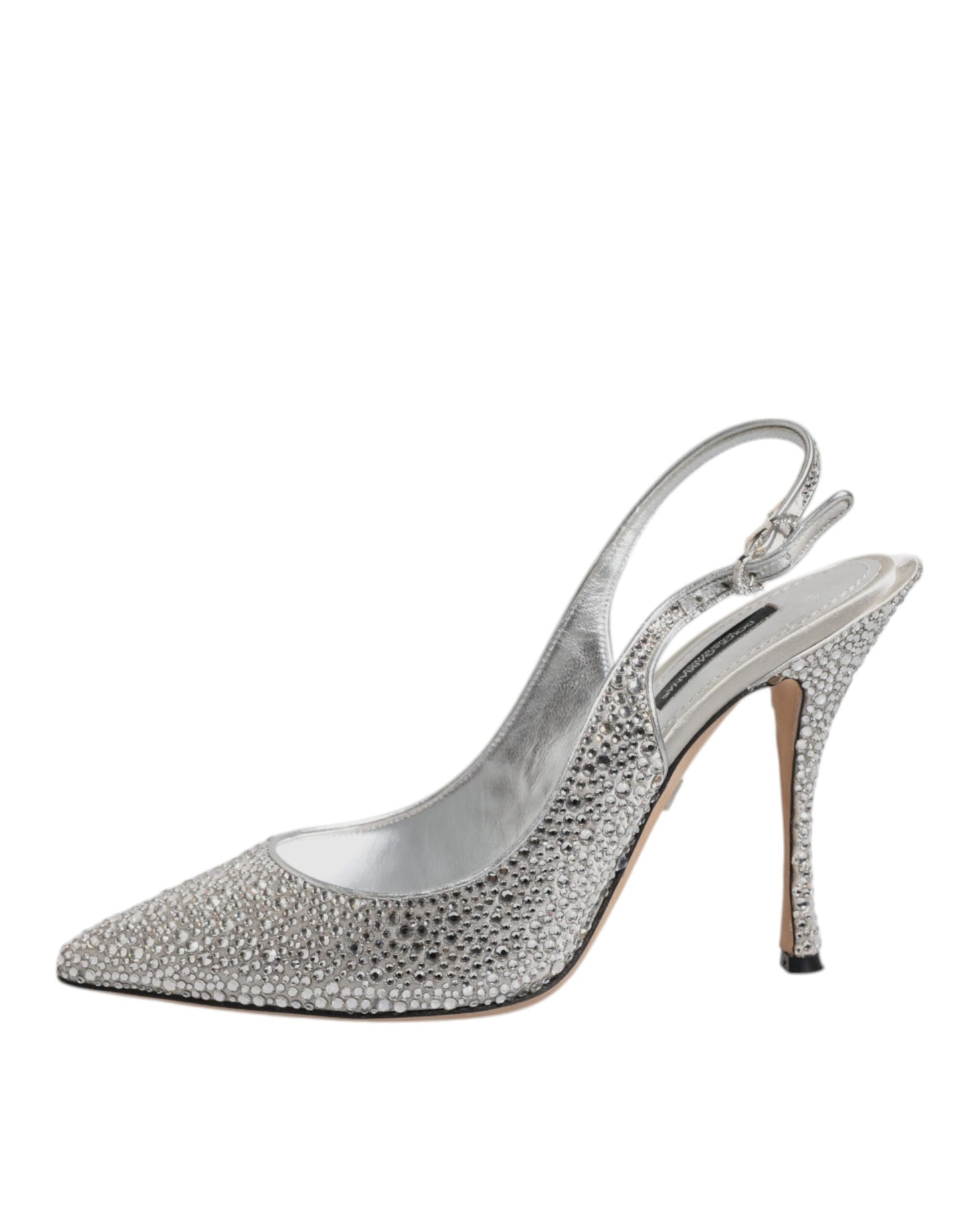 Dolce & Gabbana Silver Crystal Embellish Stiletto Heels Shoes