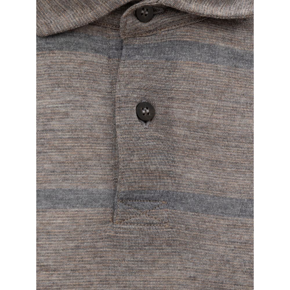 Corneliani Multicolor Wool Polo Shirt