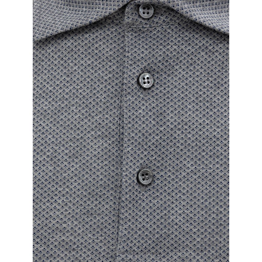 Corneliani Brown Cotton Polo Shirt