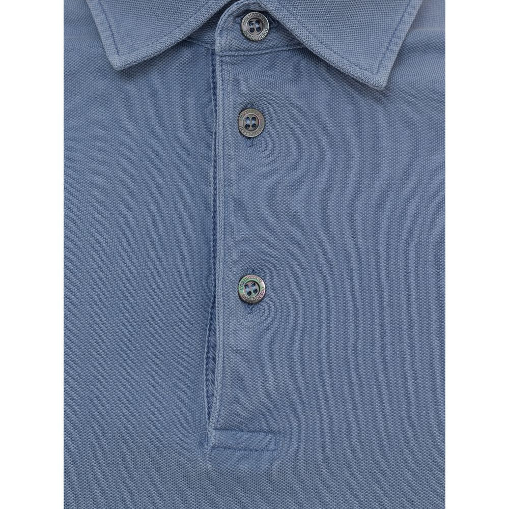 Corneliani Turquoise Cotton Polo Shirt