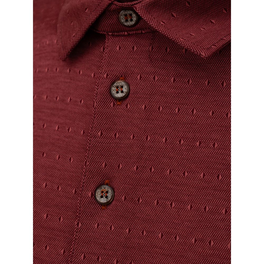 Canali Red Cotton Polo Shirt