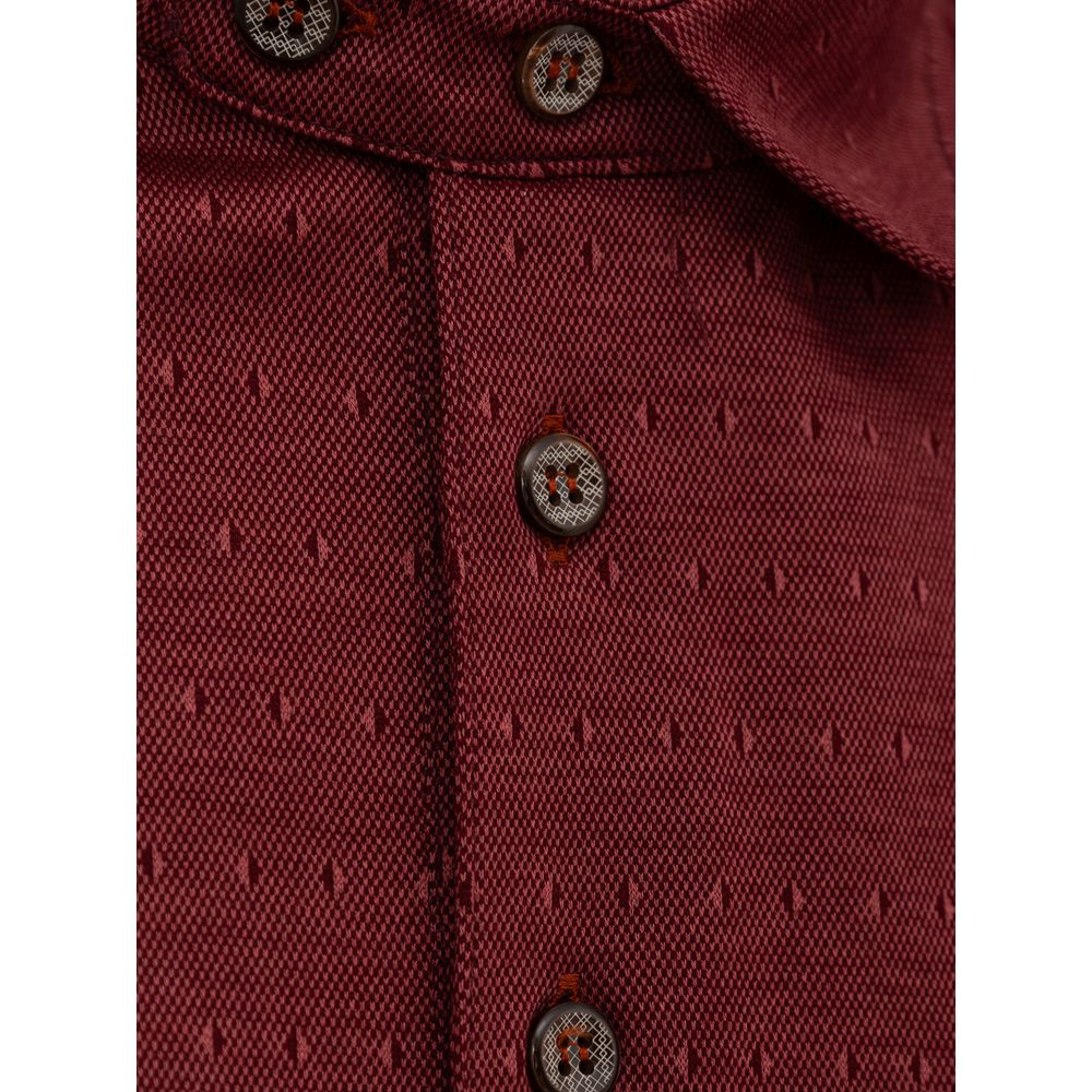 Canali Red Cotton Polo Shirt