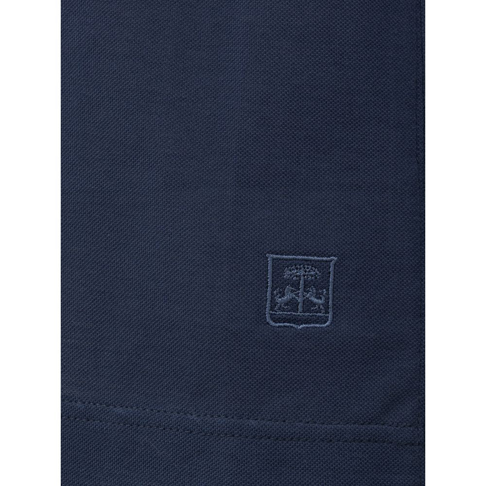 Corneliani Blue Cotton Polo Shirt