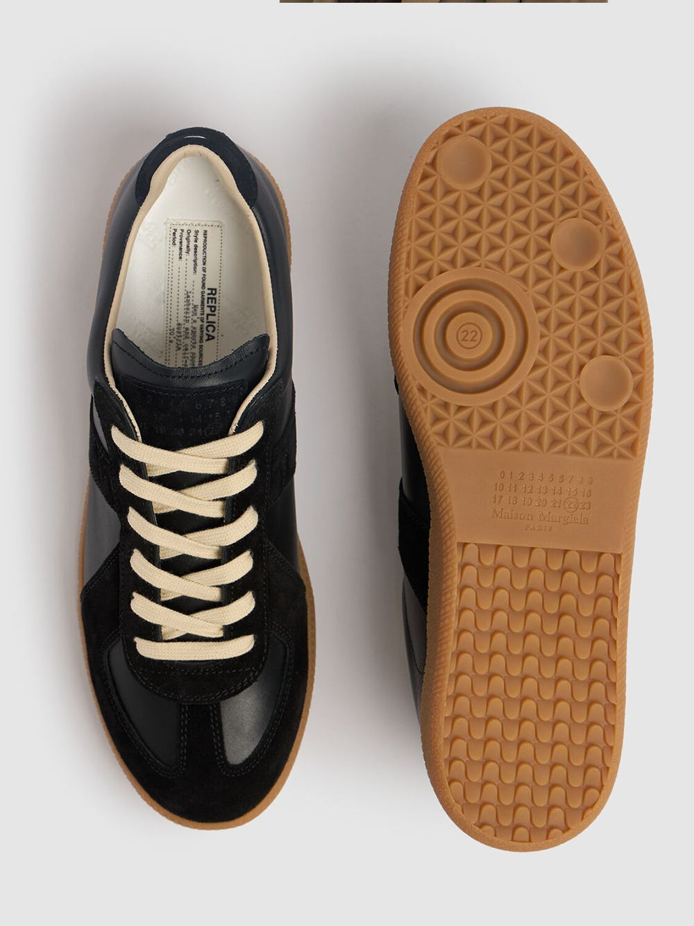 Maison Margiela Low Leather And Suede Sneakers