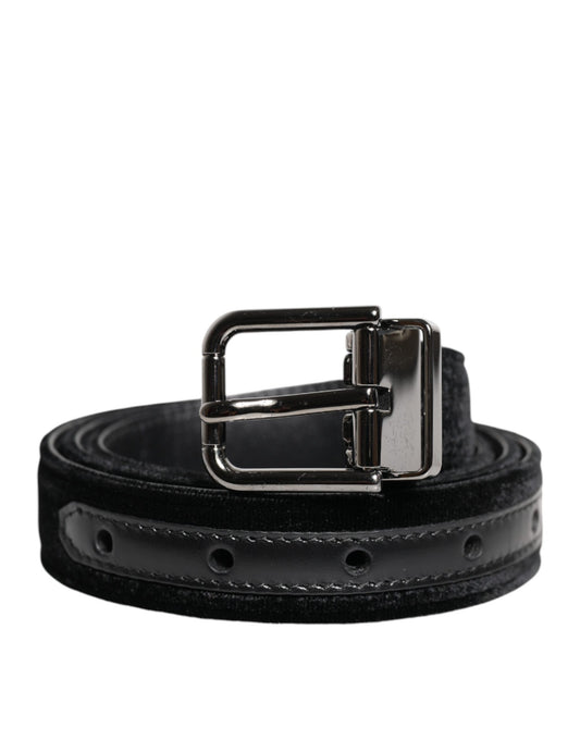 Dolce & Gabbana Black Leather Metal Buckle Classic Belt