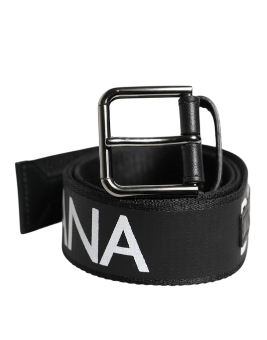 Dolce & Gabbana Black Leather Classic Metal Logo Buckle Belt