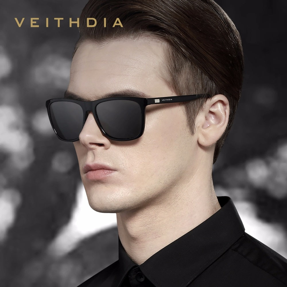 Gafas de sol unisex VEITHDIA de aluminio retro con lentes polarizadas TR90, accesorios vintage para hombre y mujer, 6108