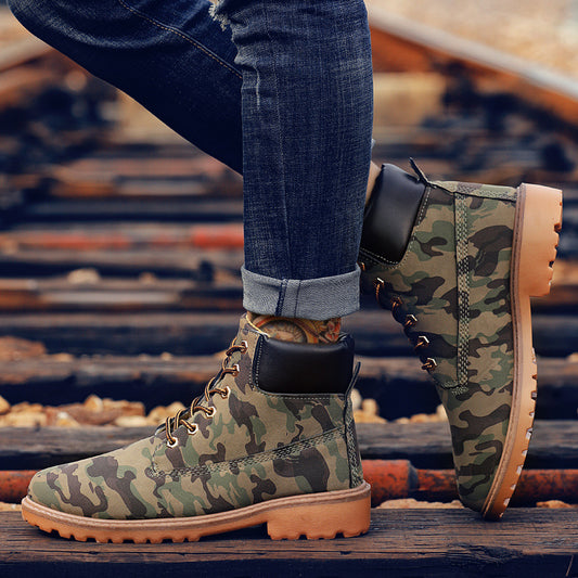 Fashionable high top Martin boots for men casual