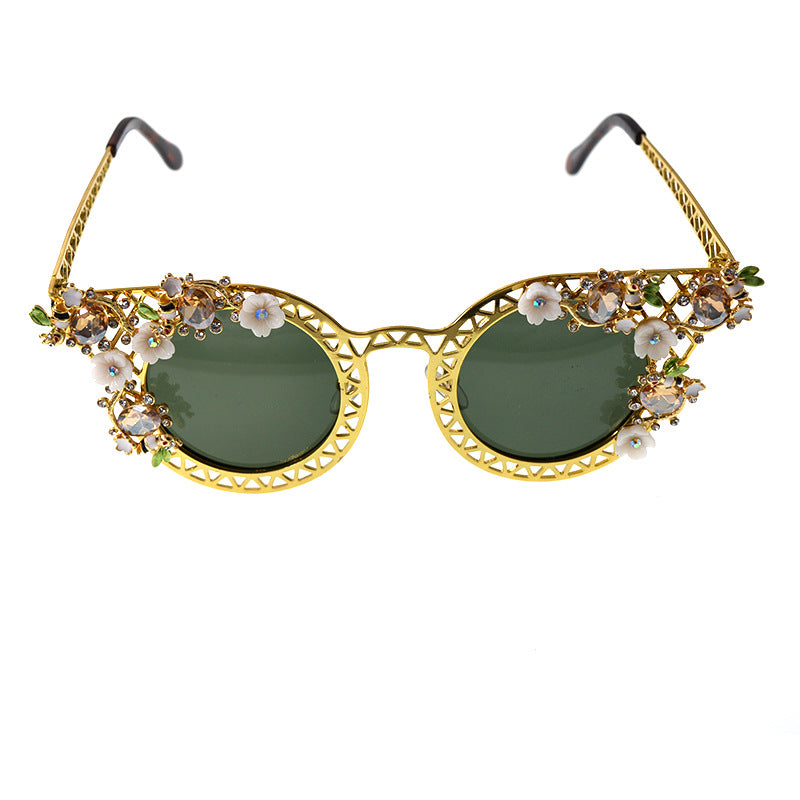 Gafas de sol plegables para mujer, de fotografía callejera con estrellas barrocas