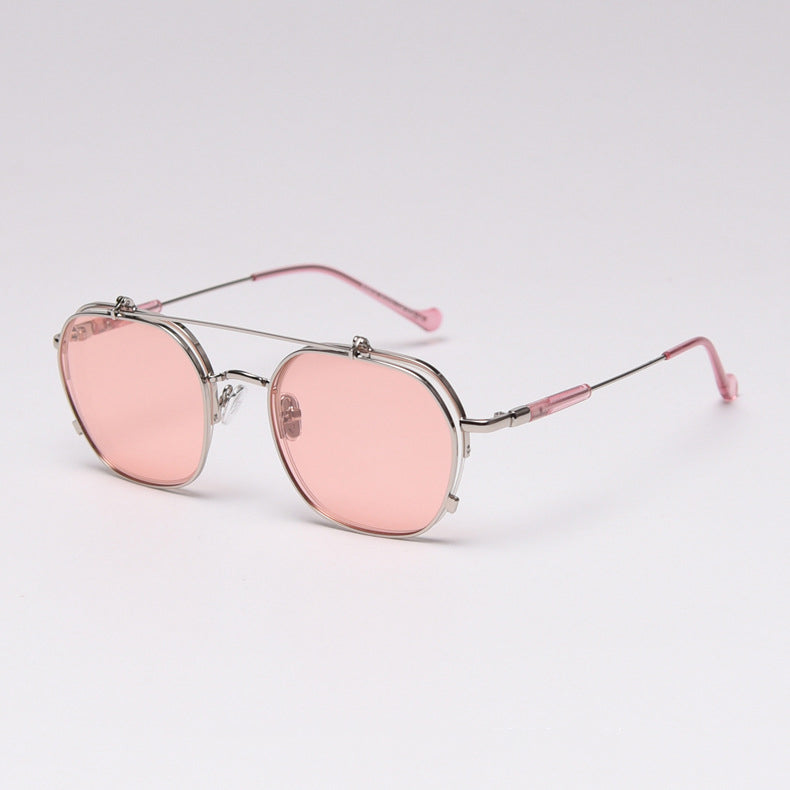 Gafas de sol abatibles con protección solar, gafas de sol polarizadas de media montura para mujer