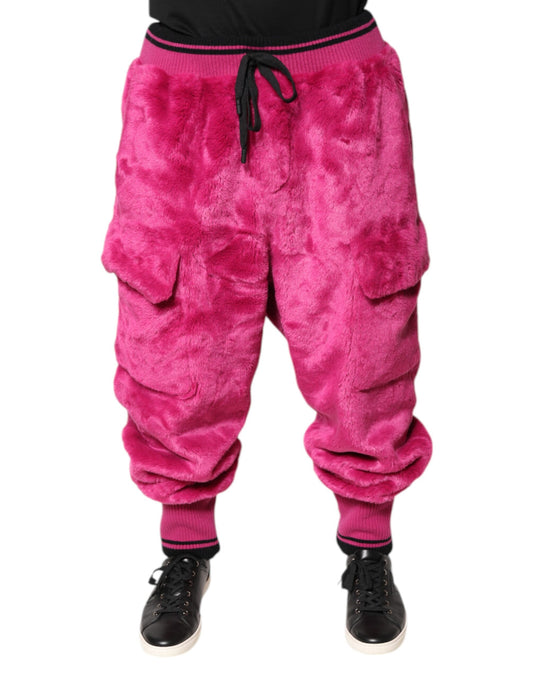 Dolce & Gabbana Pink Acrylic Cargo Jogging Sweatpants Pants