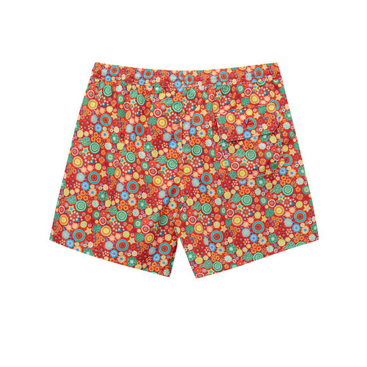 Isaia Red Polyester Swim Short