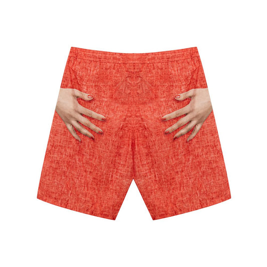 Isaia Red Polyester Swim Short