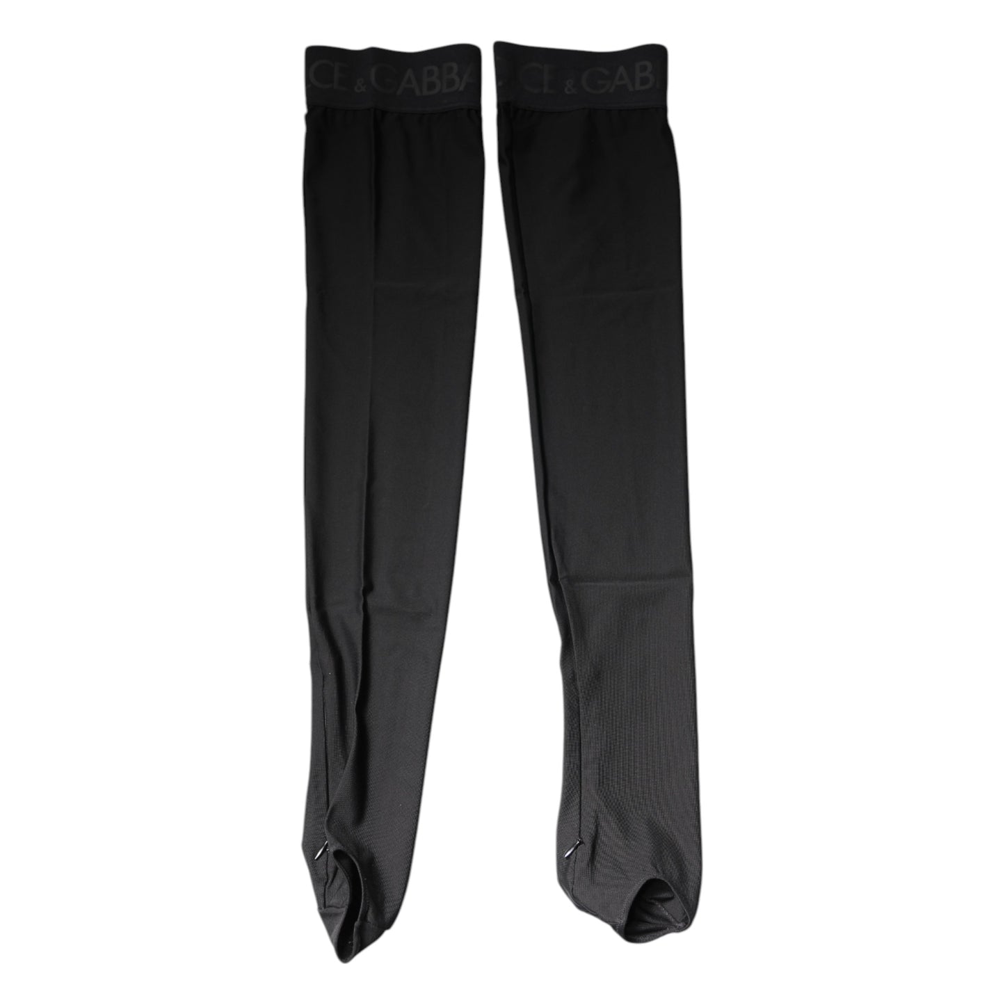 Dolce & Gabbana Black Viscose Stretch Over Calf Stockings Socks