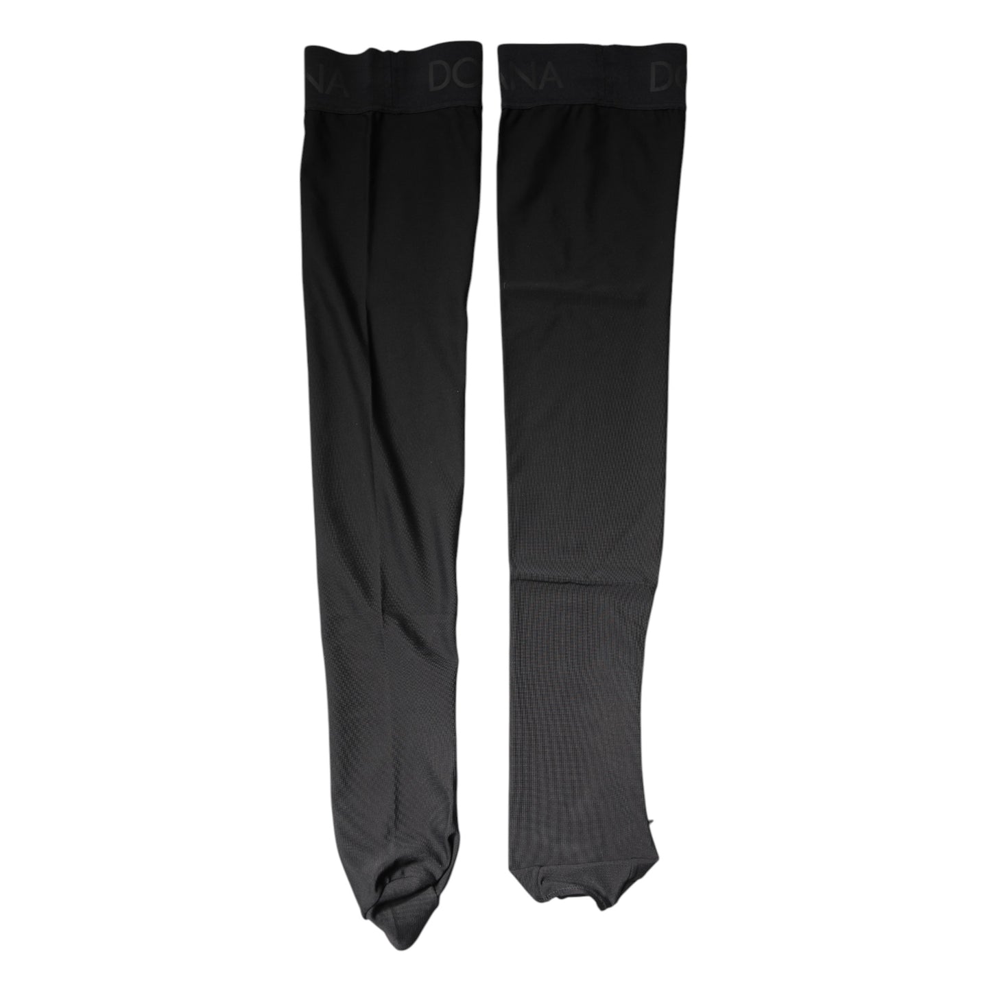 Dolce & Gabbana Black Viscose Stretch Over Calf Stockings Socks