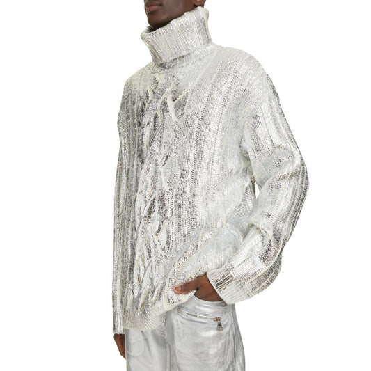 Balmain Brown Wool Men Turtleneck Sweater