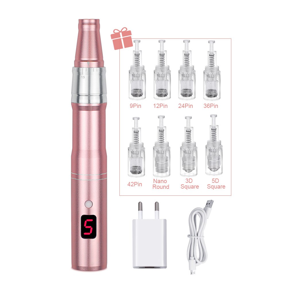 Máquina profesional de microagujas con cartucho, inalámbrica, para Derma MTS Pen, kit de belleza para el cuidado de la piel.