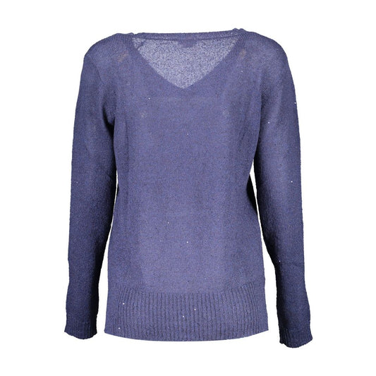 U.S. POLO ASSN. Blue Acrylic Women Sweater
