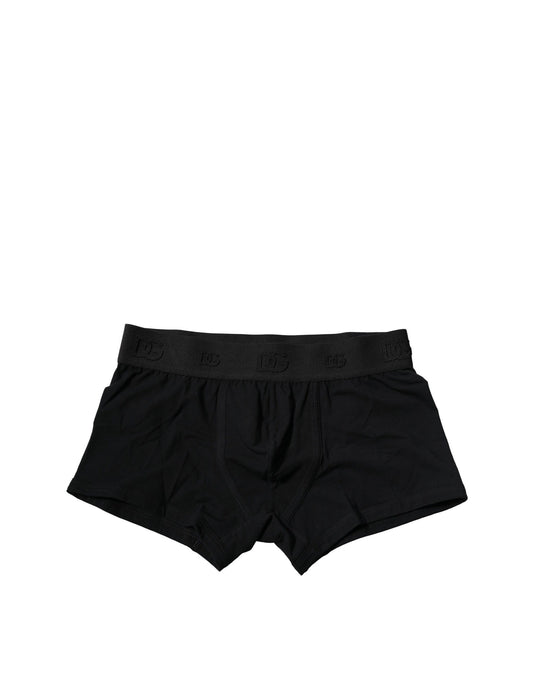 Dolce & Gabbana Black Cotton Stretch Regular Boxer Underwear