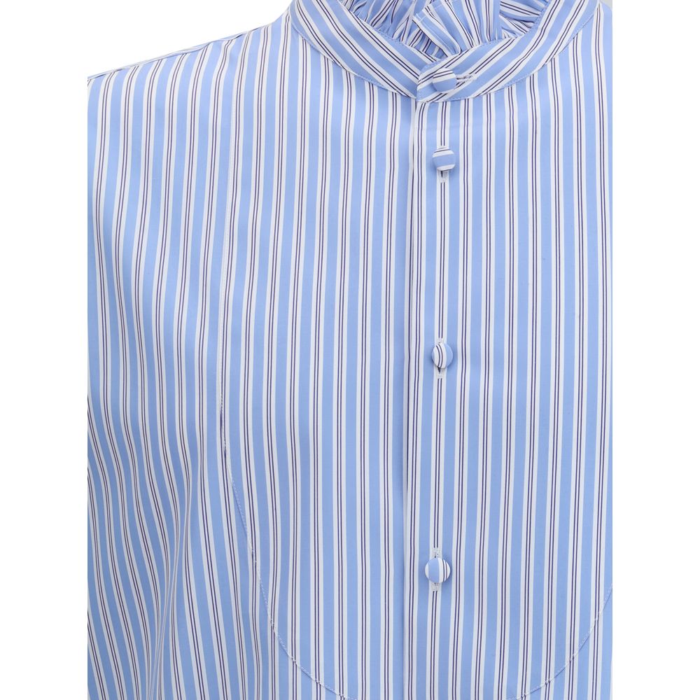 Valentino Striped plastron and ruffle Shirt