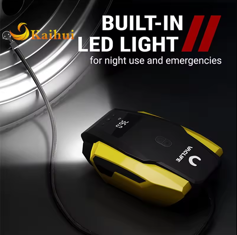 Bomba de inflado de neumáticos portátil, de coche (hasta 50 PSI), de 12 V CC para bicicletas. Luz LED