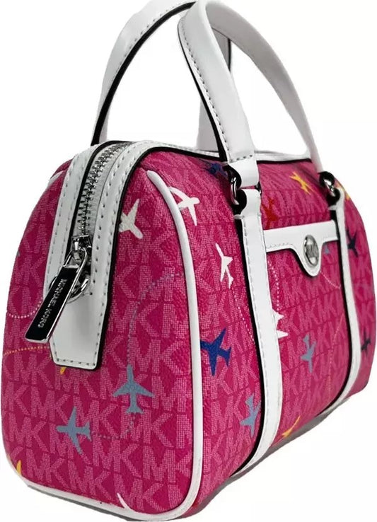 Small Leather Duffle Crossbody Bag Travel Edition Dragon Fruit