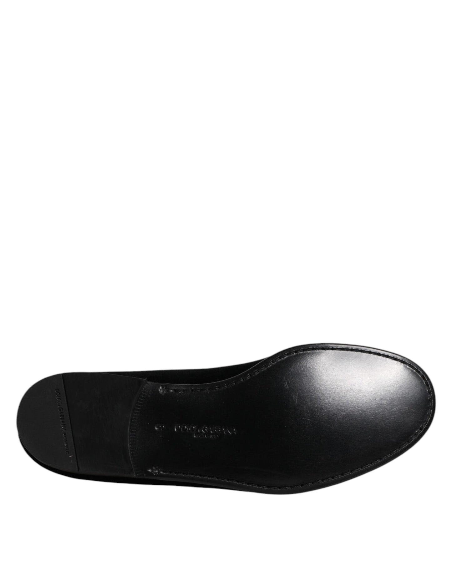 Dolce & Gabbana Black Velvet Slip On Loafers Formal Shoes