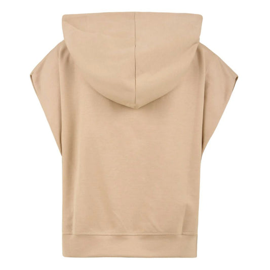 Hinnominate Beige Cotton Women Sleeveless Hoodie