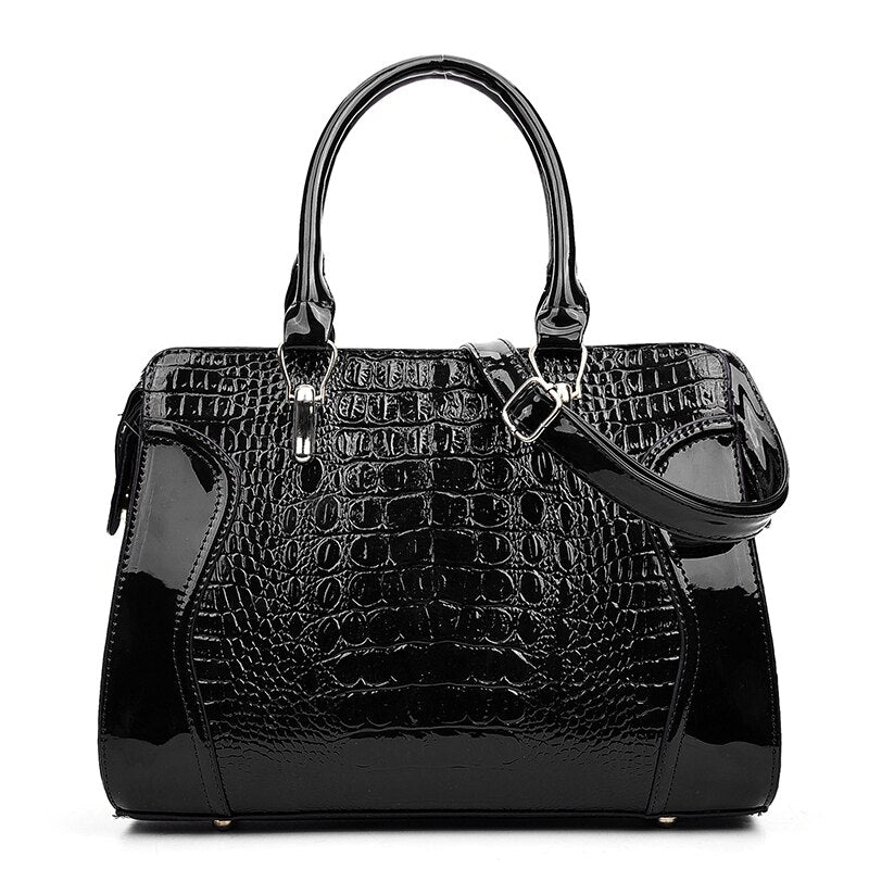 Bolso de mano para mujer con estampado de cocodrilo