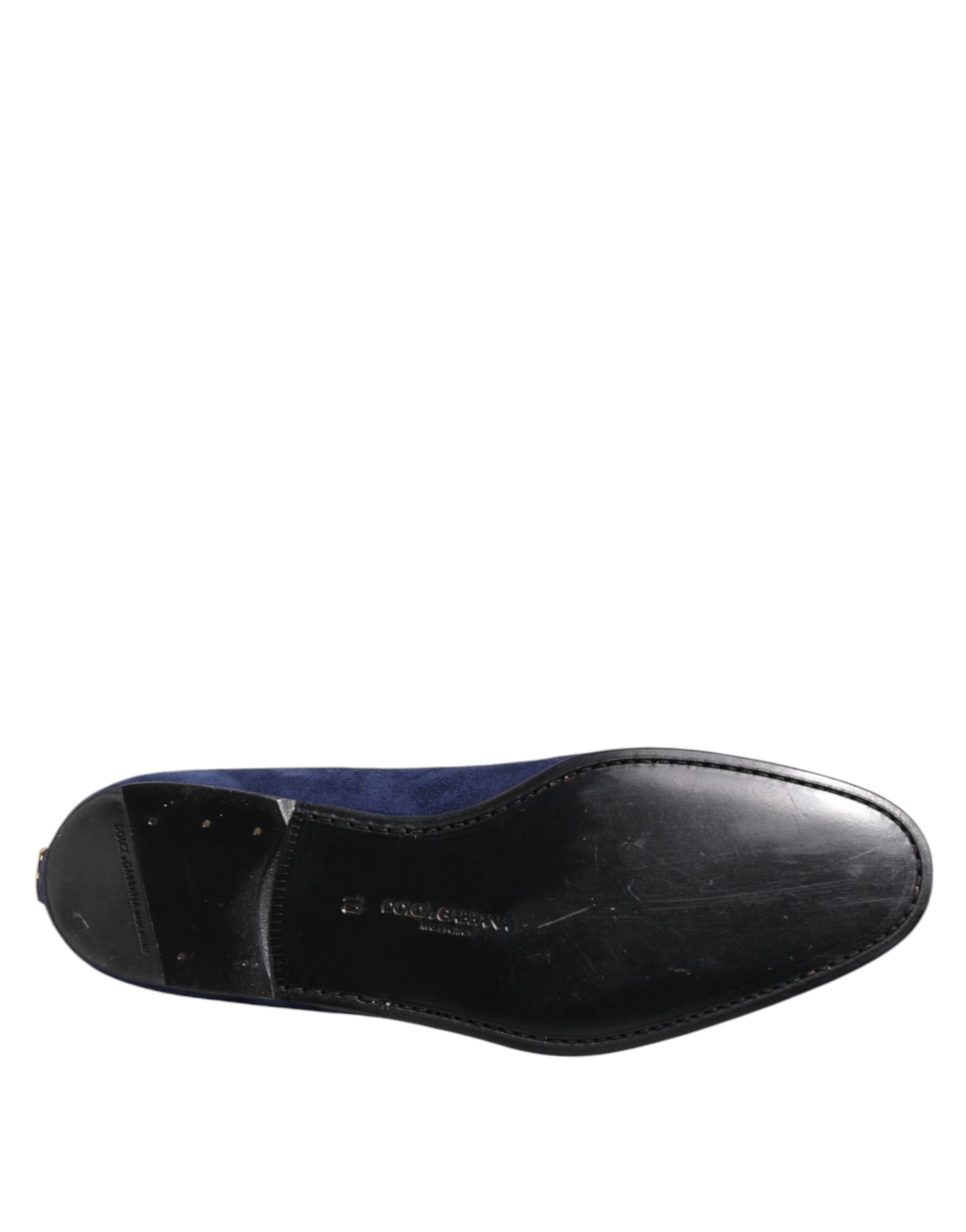 Dolce & Gabbana Blue Velvet DG Logo Loafers Formal Shoes