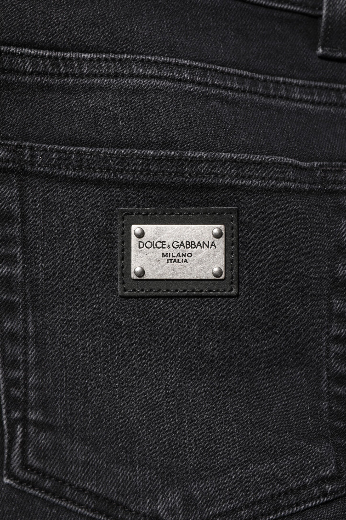 Dolce & Gabbana Black Washed Cotton Skinny Denim Jeans