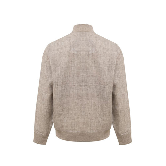 Gran Sasso Beige Linen Jackets & Coat
