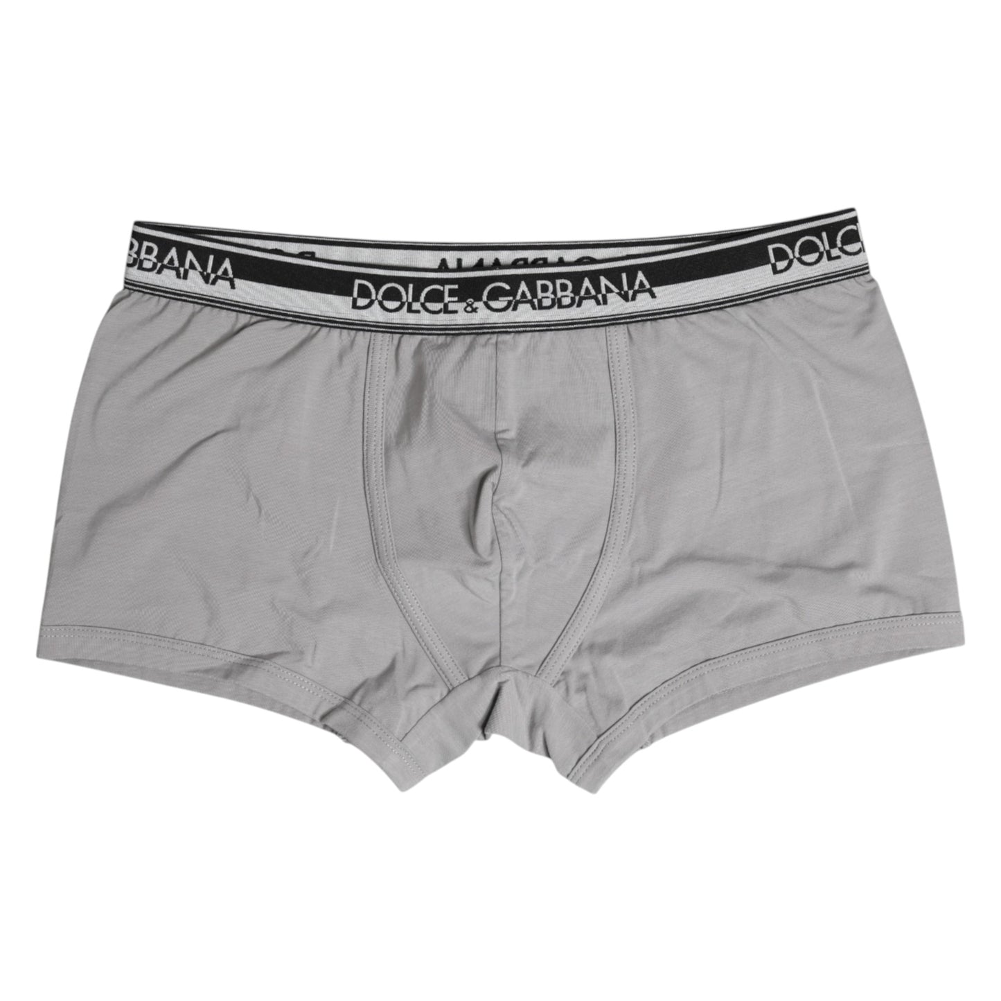 Dolce & Gabbana Gray Cotton Stretch Regular Boxer Underwear