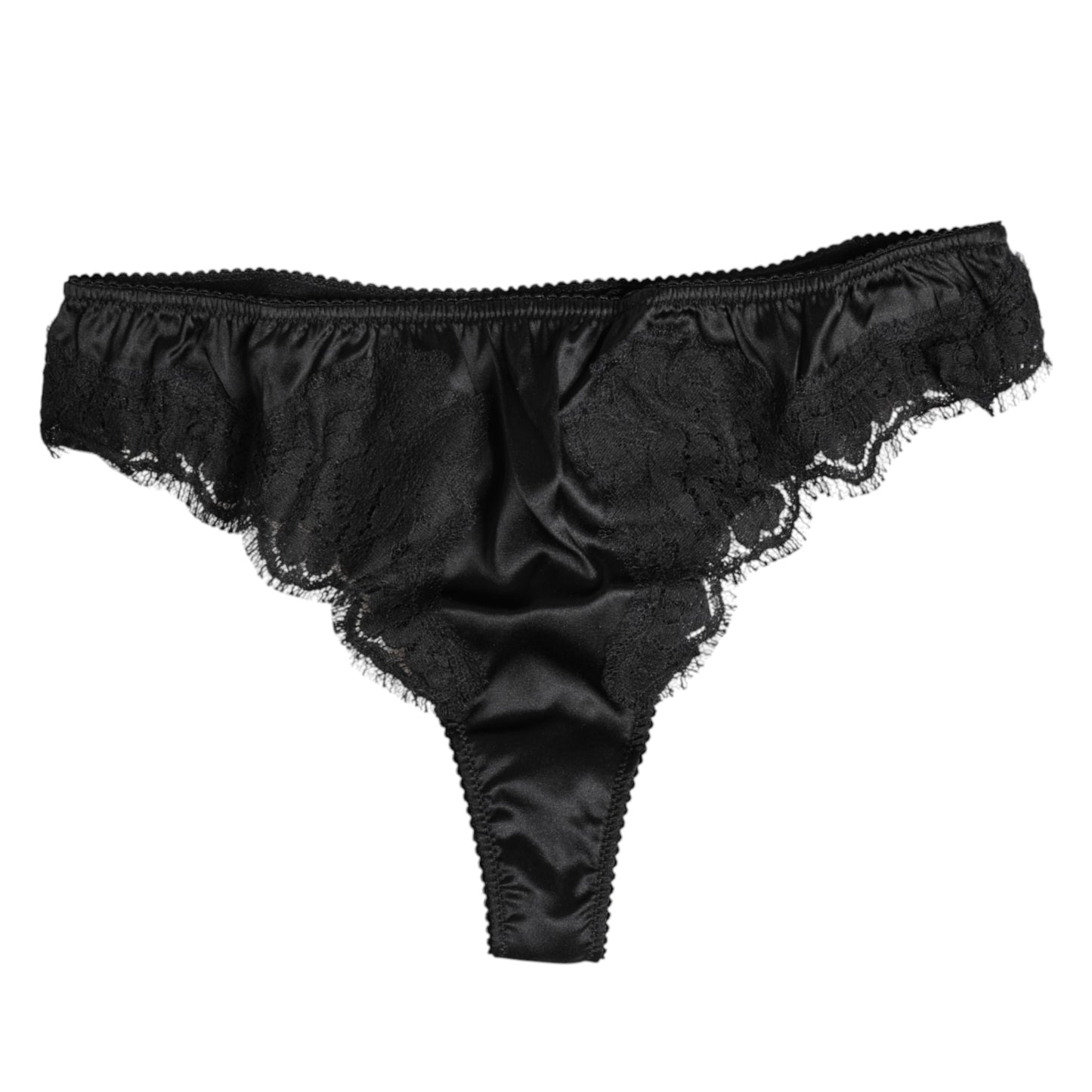 Dolce & Gabbana Black Silk Lace Stretch Bikini Panty Underwear
