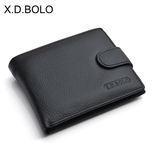 Cartera XDBOLO de piel auténtica para hombre, cartera con monedero