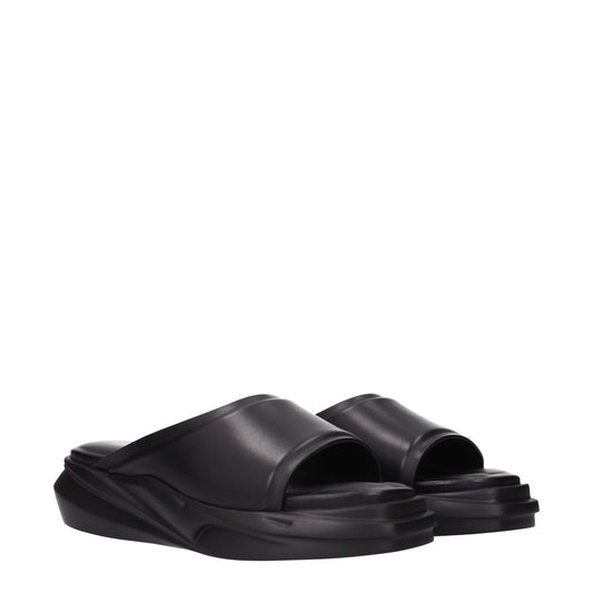 Alyx Black Leather Slippers Sandals