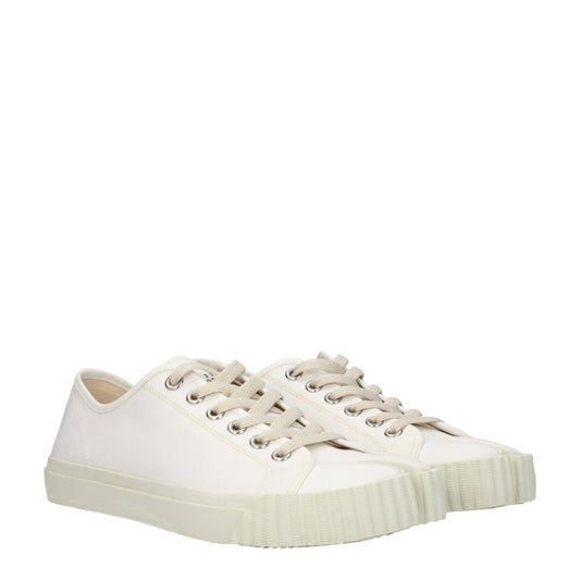 Maison Margiela White Fabric Low Tops