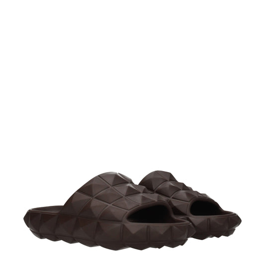 Valentino Garavani Brown Cotton Slippers Sandals