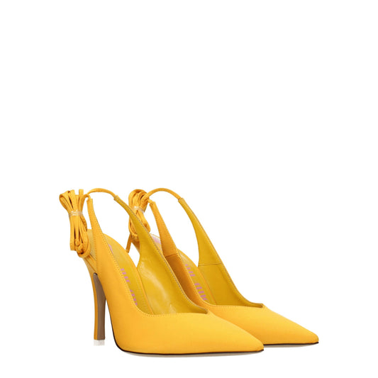 The Attico Orange Satin High Heel Pumps
