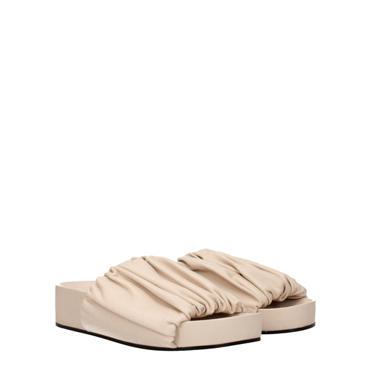 Jil Sander Pink Leather Slippers Sandals