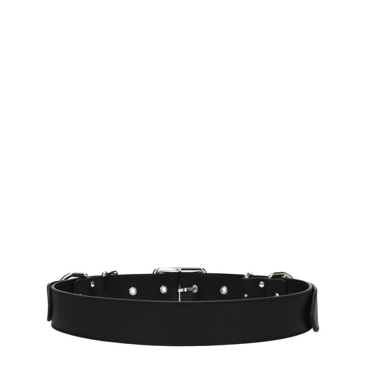 Moschino Black Leather Belts