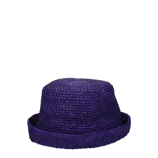 Jacquemus Purple Raffia Hats