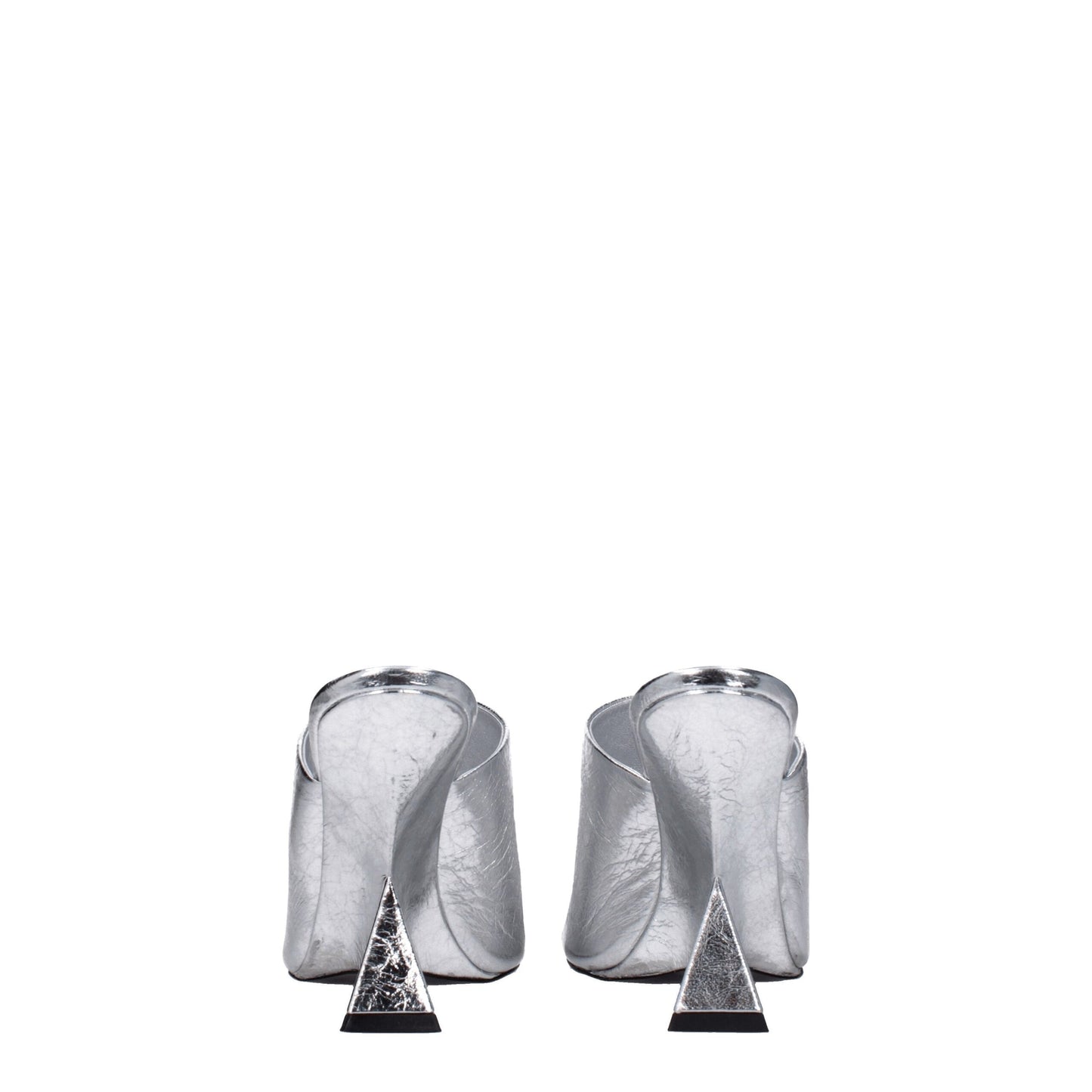 The Attico Gray Leather Platforms