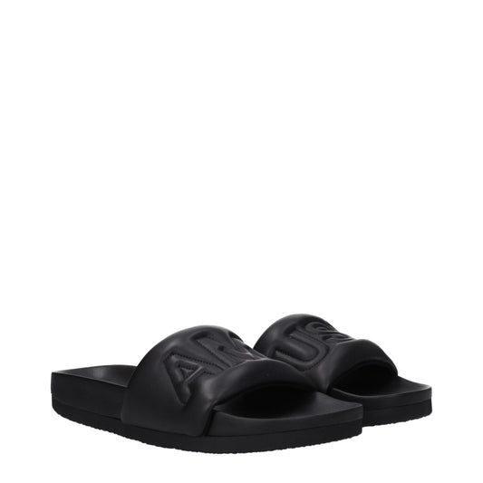 Ambush Black Leather Slippers Sandals