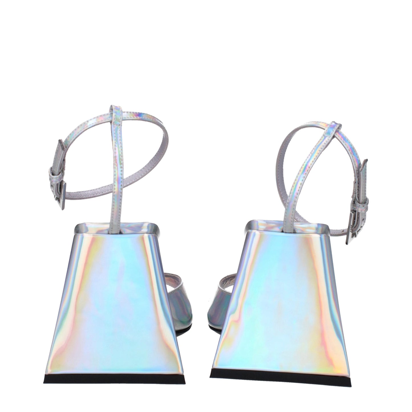 The Attico Gray Leather Platforms