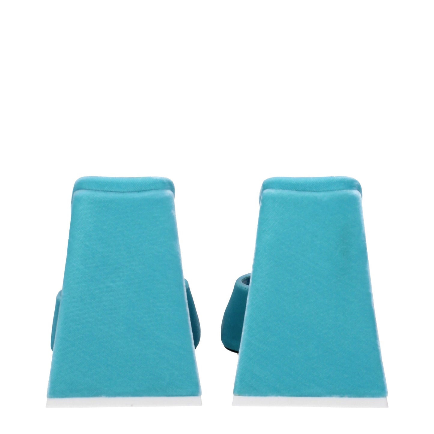 The Attico Light Blue Velvet Platforms