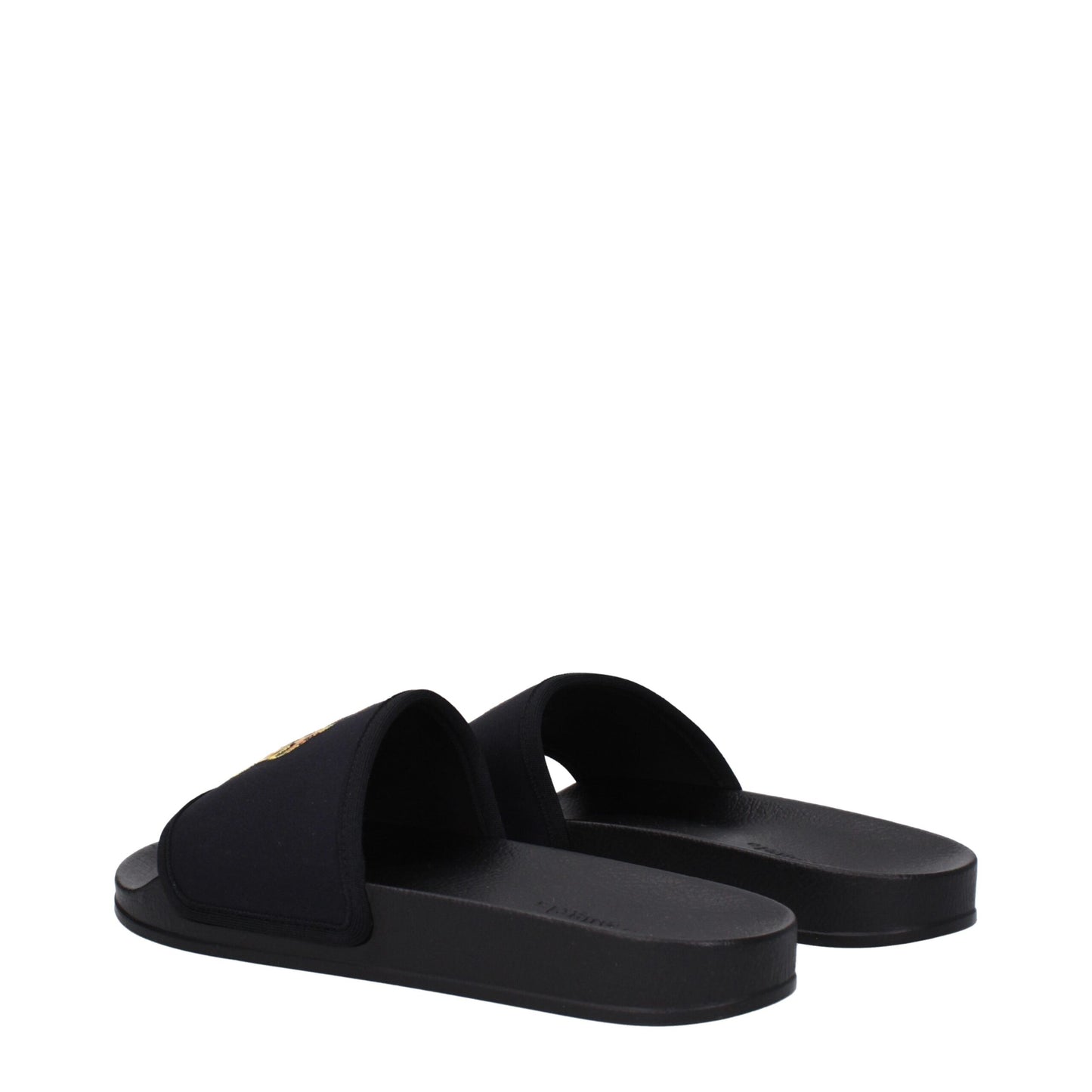 Palm Angels Black Fabric Slippers Sandals