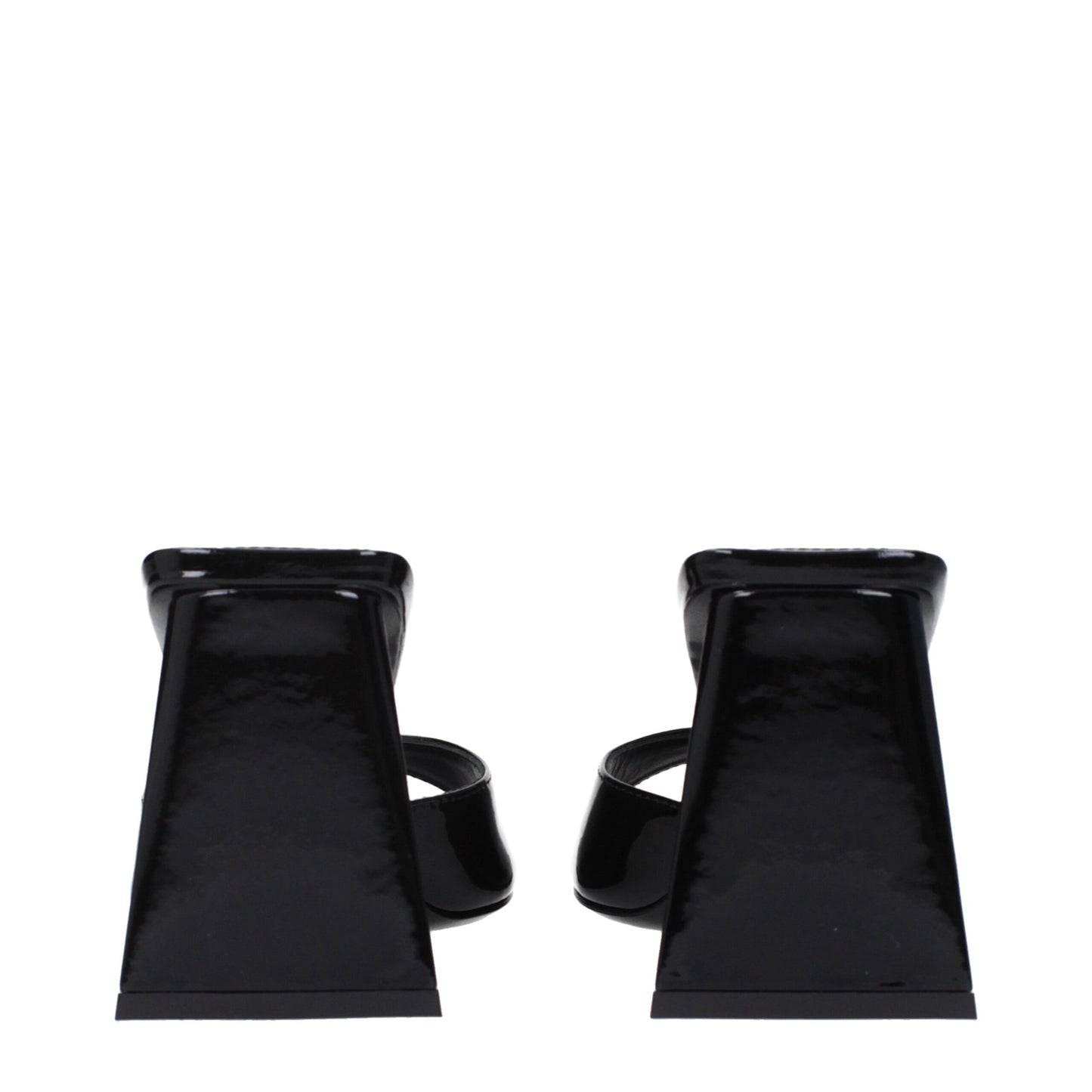 The Attico Black Leather Stiletto Heels Sandals